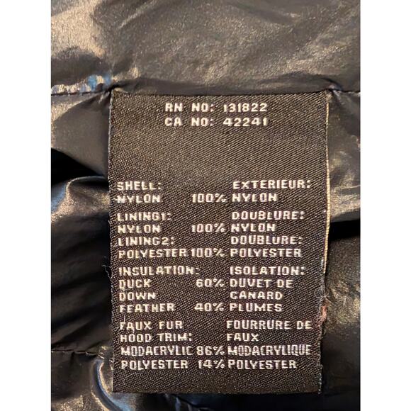 S13 NYC Kylie Glossy Quilted Red Down Puffer Ski Jacket Coat Faux Fur Hood Sz S - Picture 7 of 11